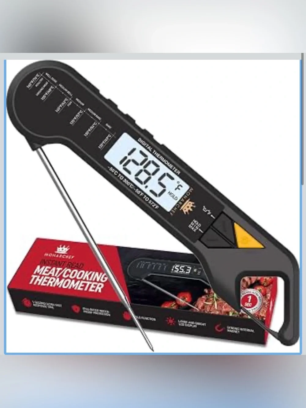 Digital Meat & Cooking Thermometer - Black